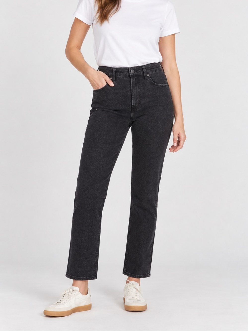 Hudson Black Midrise Straight Leg Jeans 14 / 34